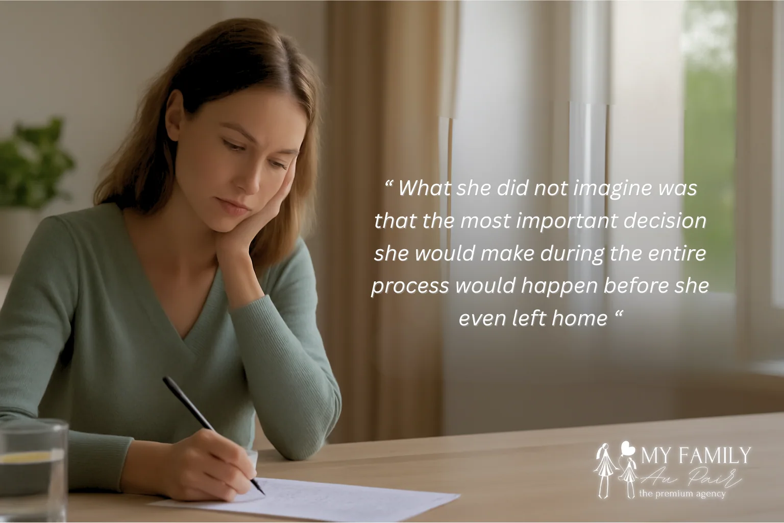 Au Pair filling out the form