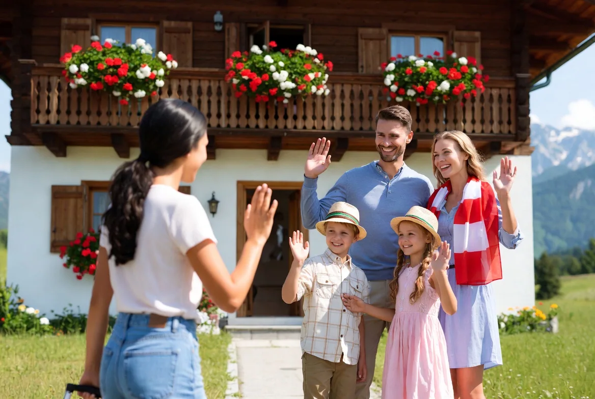 Au Pair beim Spielen mit einem Kind