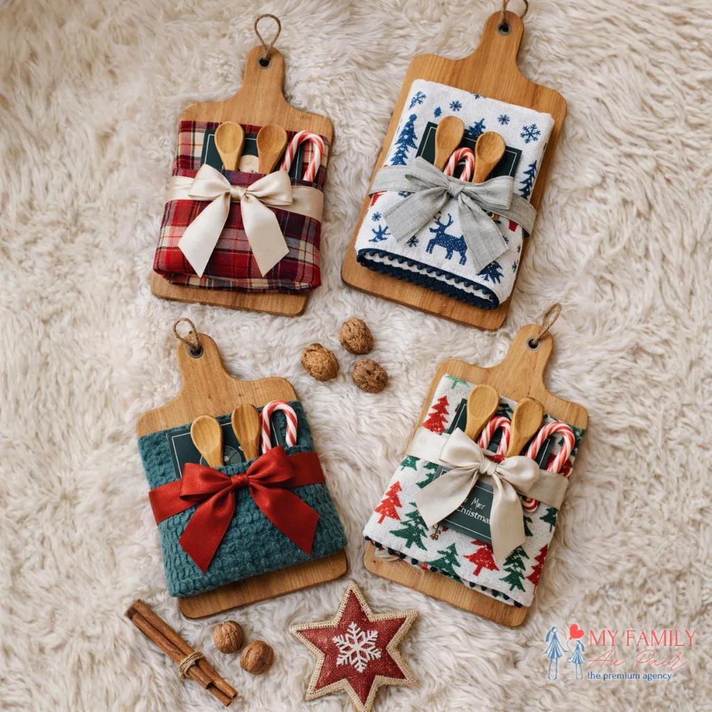 A festive kitchen towel