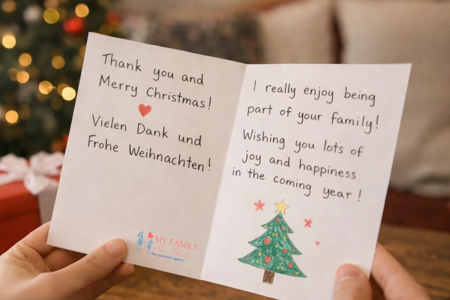 handwritten Christmas card