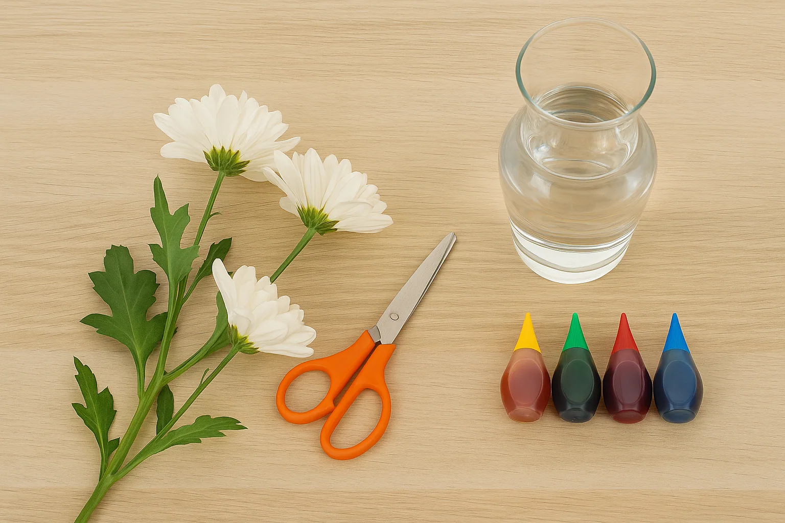 Tools for color changing flower activity