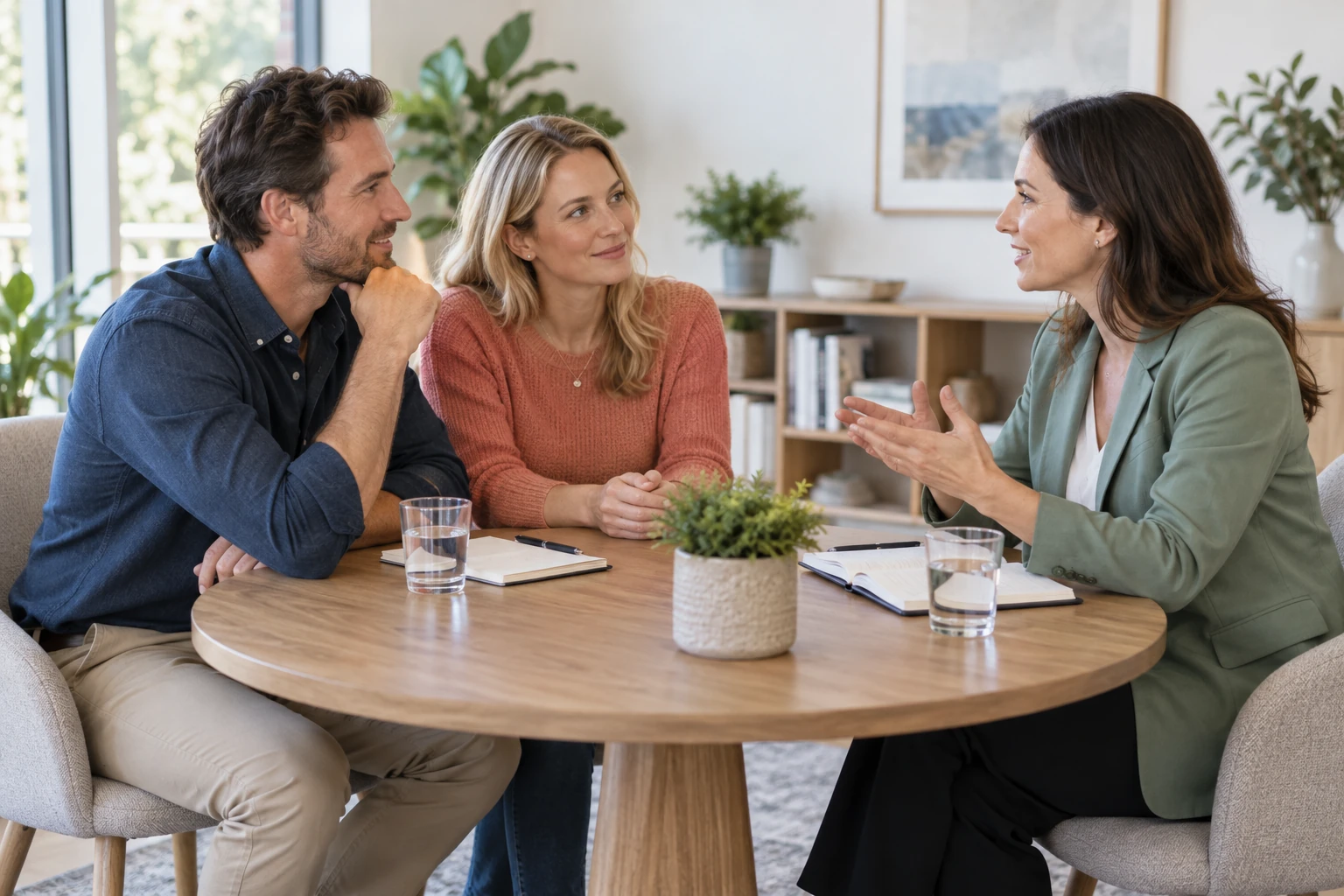Host parents discussing their questions with an advisor.