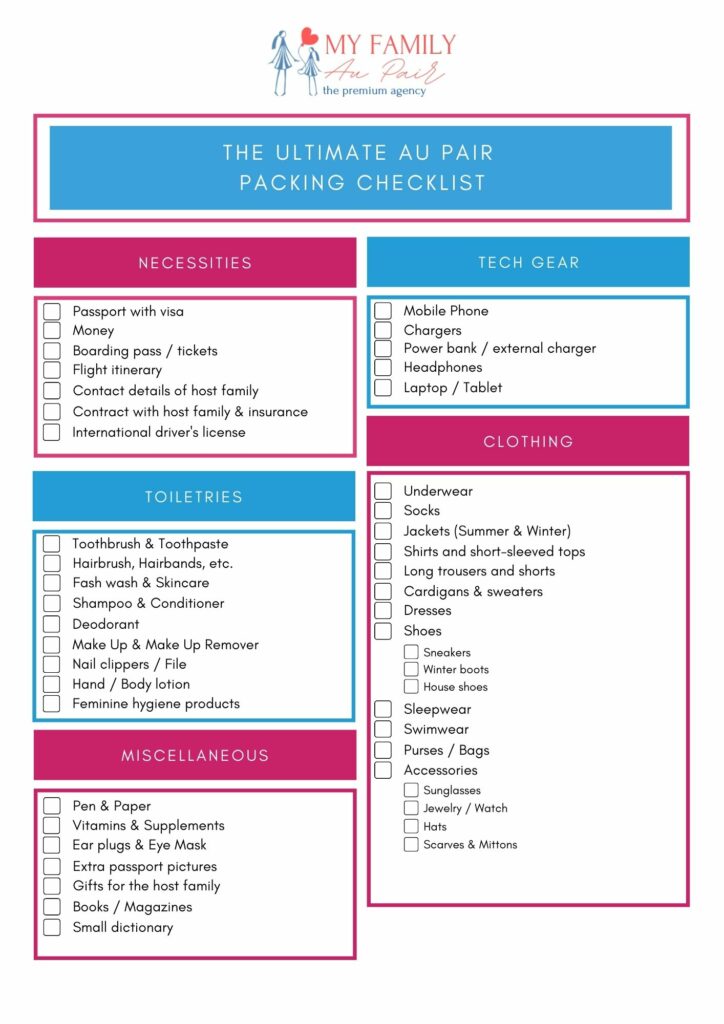 What do you need to pack for your au pair year in Germany? This packing list should help you bring the important things, and leave the rest at home.